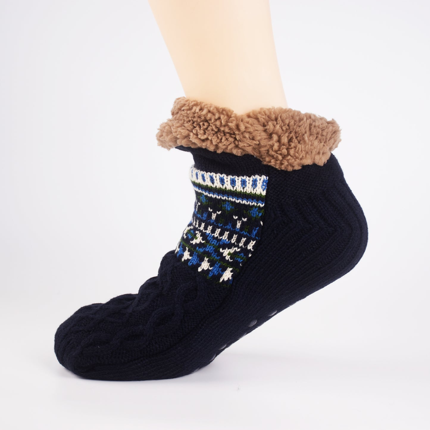 Varme tøfler med skridsikker sål