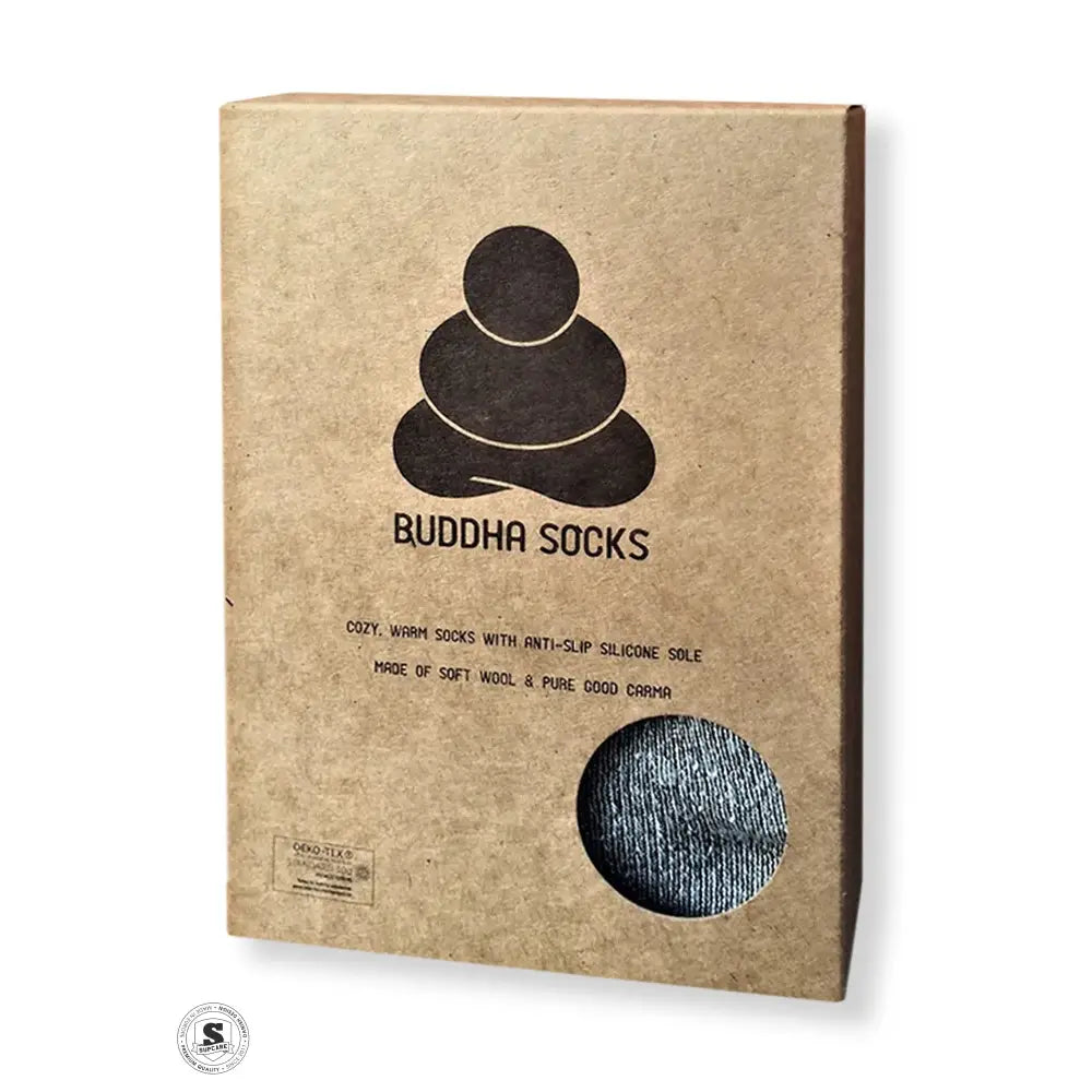 Buddha Socks skridsikre sokker med uld, grøn