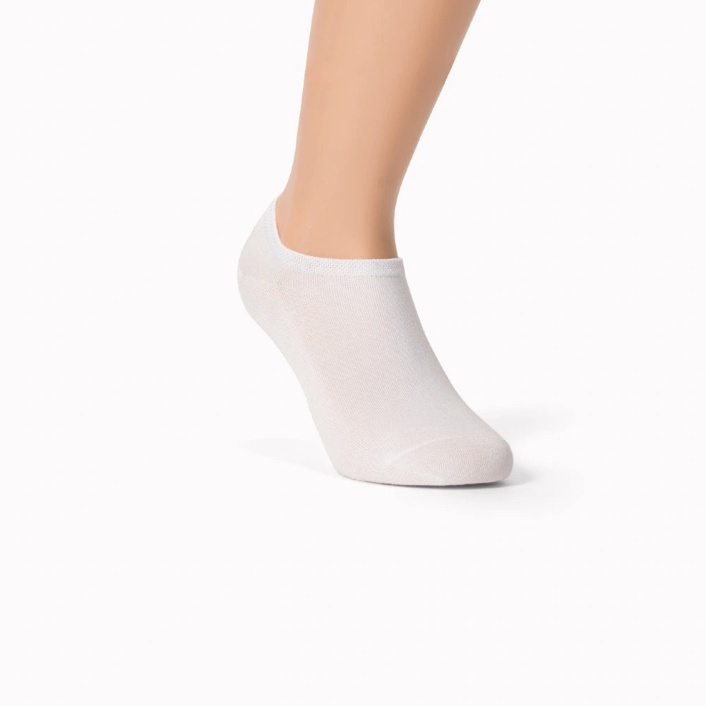No-show sokker med anti-slip-white-front