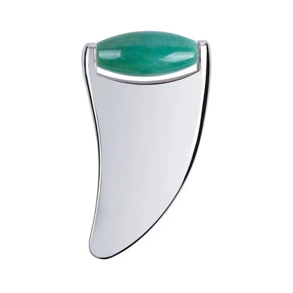 Gua sha roller ansigtsmassage - Stainless steel med sten