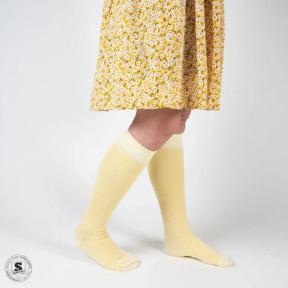 Støttestrømper i skønne pastelfarver, Rib weave 5-pak