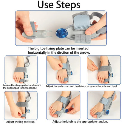 Hallux valgus-korrigerer med justerbart drejehjul