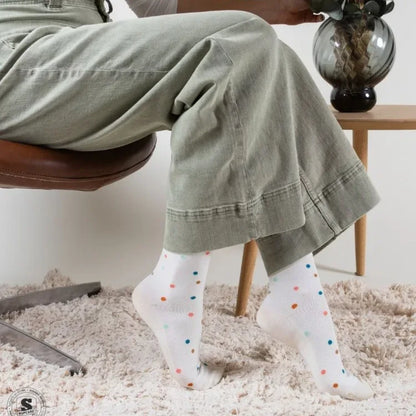 Prikkede støttestrømper i bambus - medel kompression