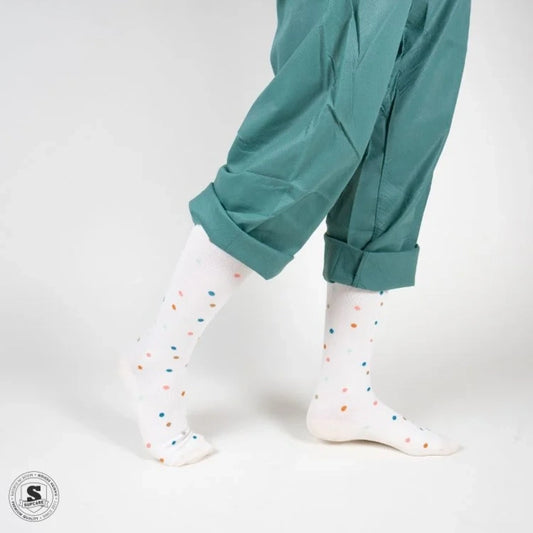 Prikkede støttestrømper i bambus - medel kompression