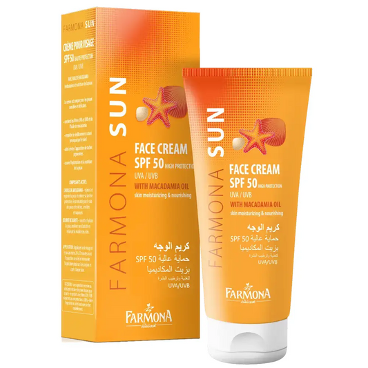 Solcreme med høj solfaktor og macadamiaolie til tør hud (SPF 50)