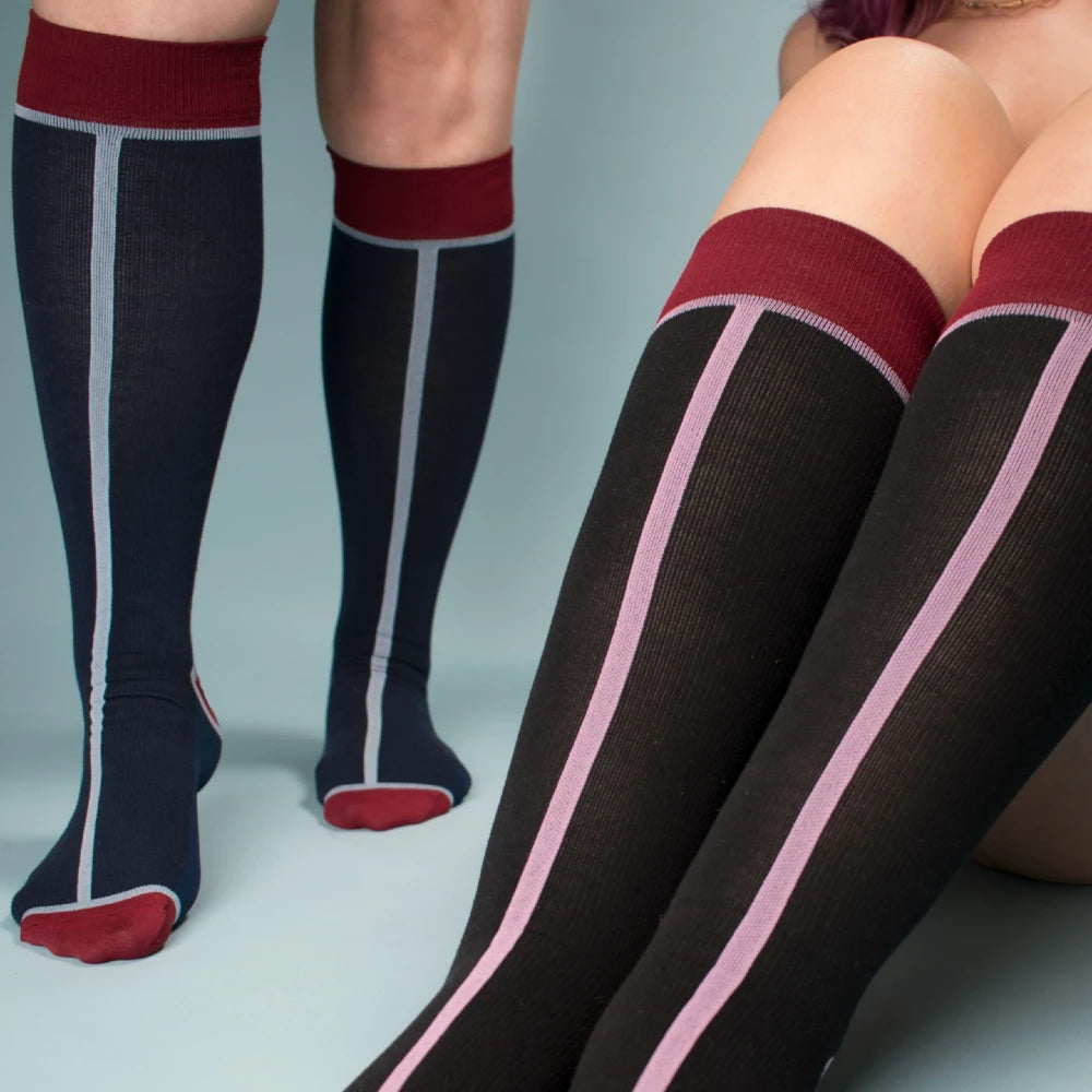 Støttestrømper Eco Cotton, Pierre, Marine blå