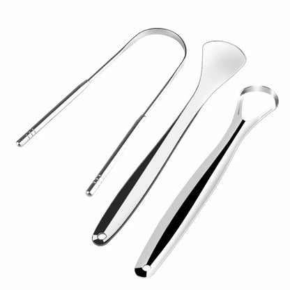 Tungeskraber metal - sæt med 3 dele