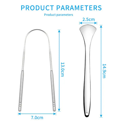 Tungeskraber metal - sæt med 3 dele