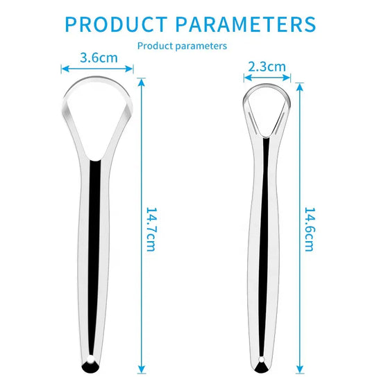 Tungeskraber metal bred - sæt med 3 dele